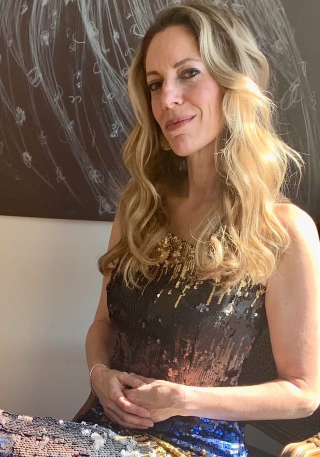 Gilly Stollwerk Garrett in a sequin gown